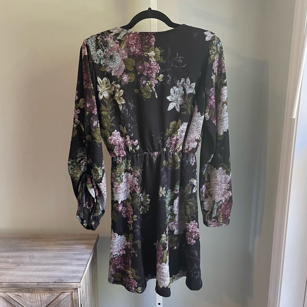 Peach Love California Long Sleeve Floral Wrap Dress - Picture 4 of 4